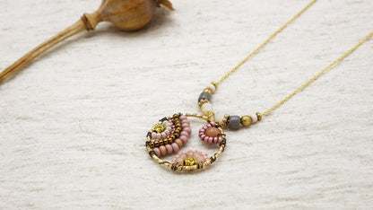 Boho Beaded Handwired Necklace