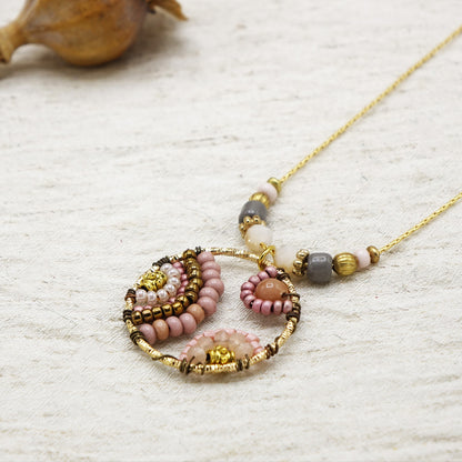 Boho Beaded Handwired Necklace