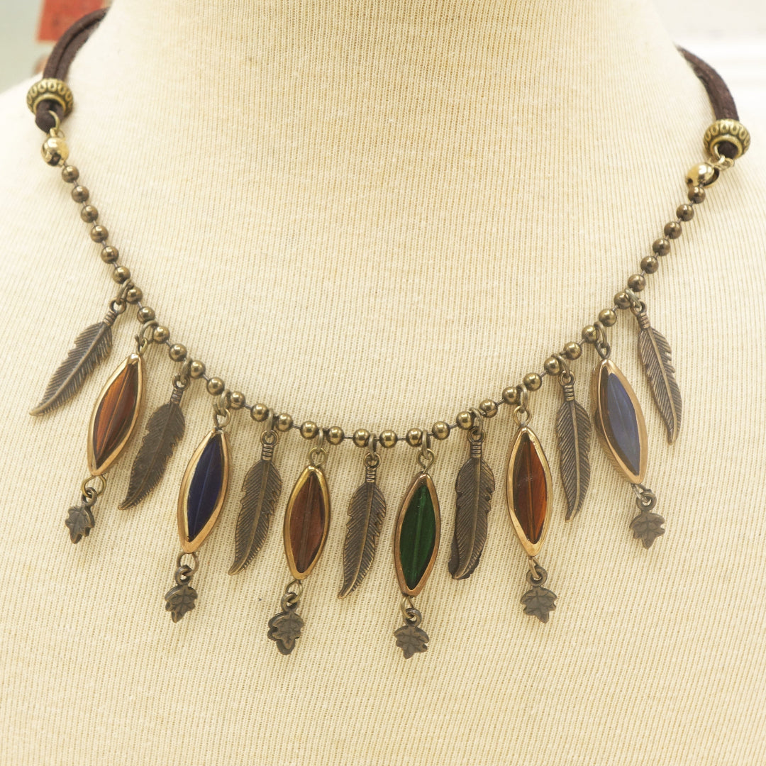 Beaded Feather Necklace - Verna Artisan Works