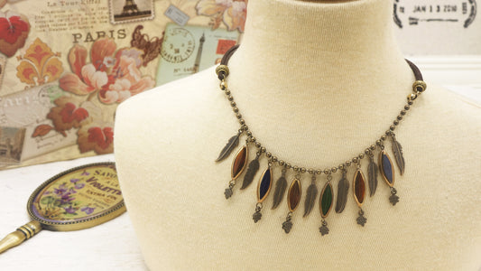 Beaded Feather Necklace - Verna Artisan Works