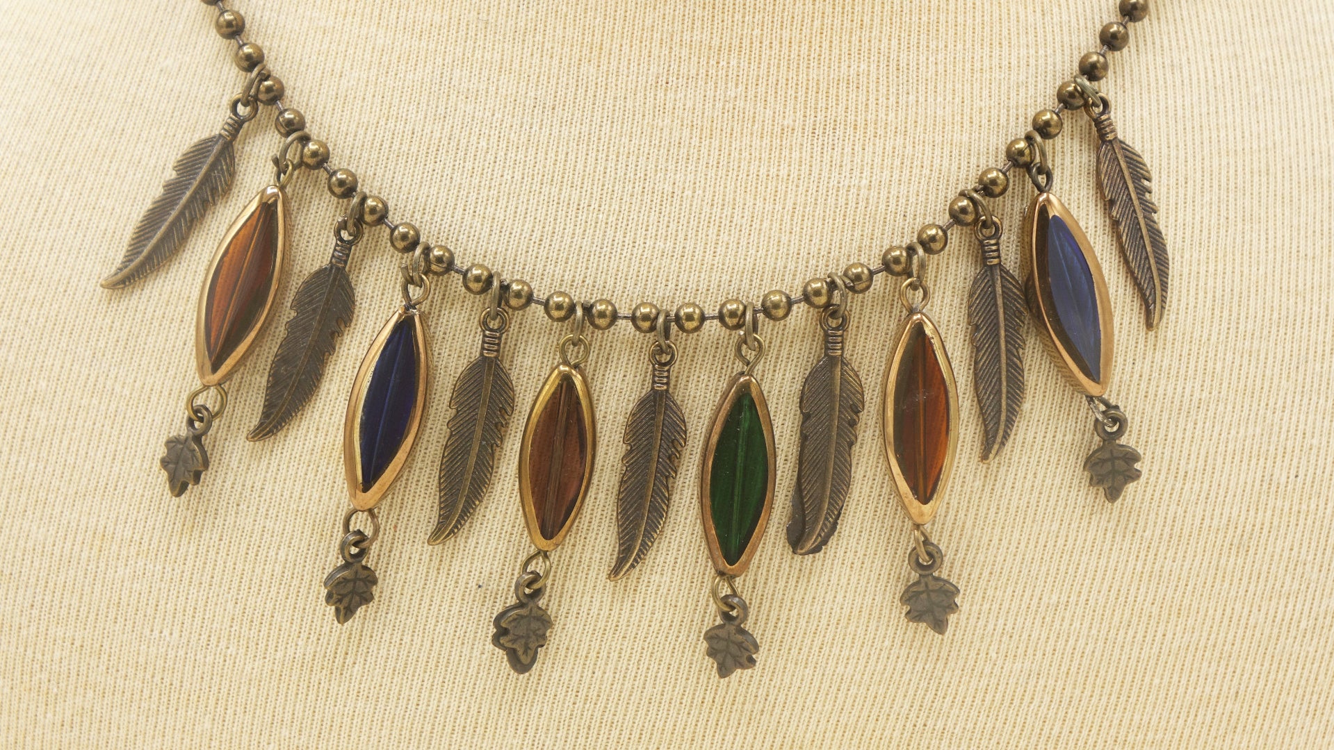 Beaded Feather Necklace - Verna Artisan Works