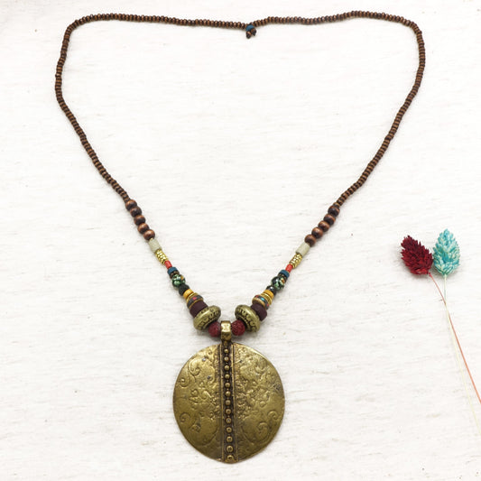 Boho Beaded Long Pendant Necklace