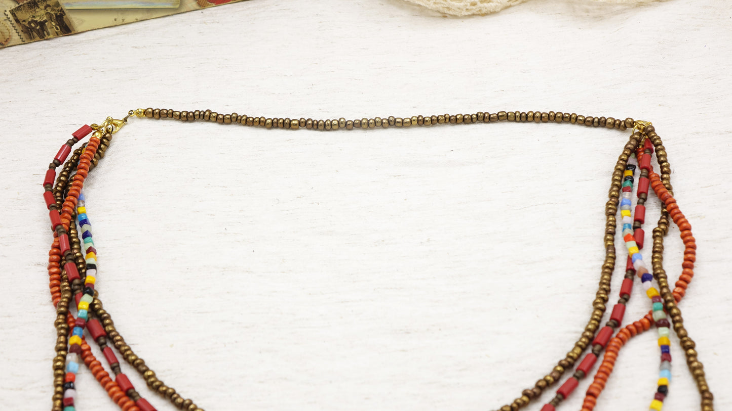 Long Layered Charm Necklace