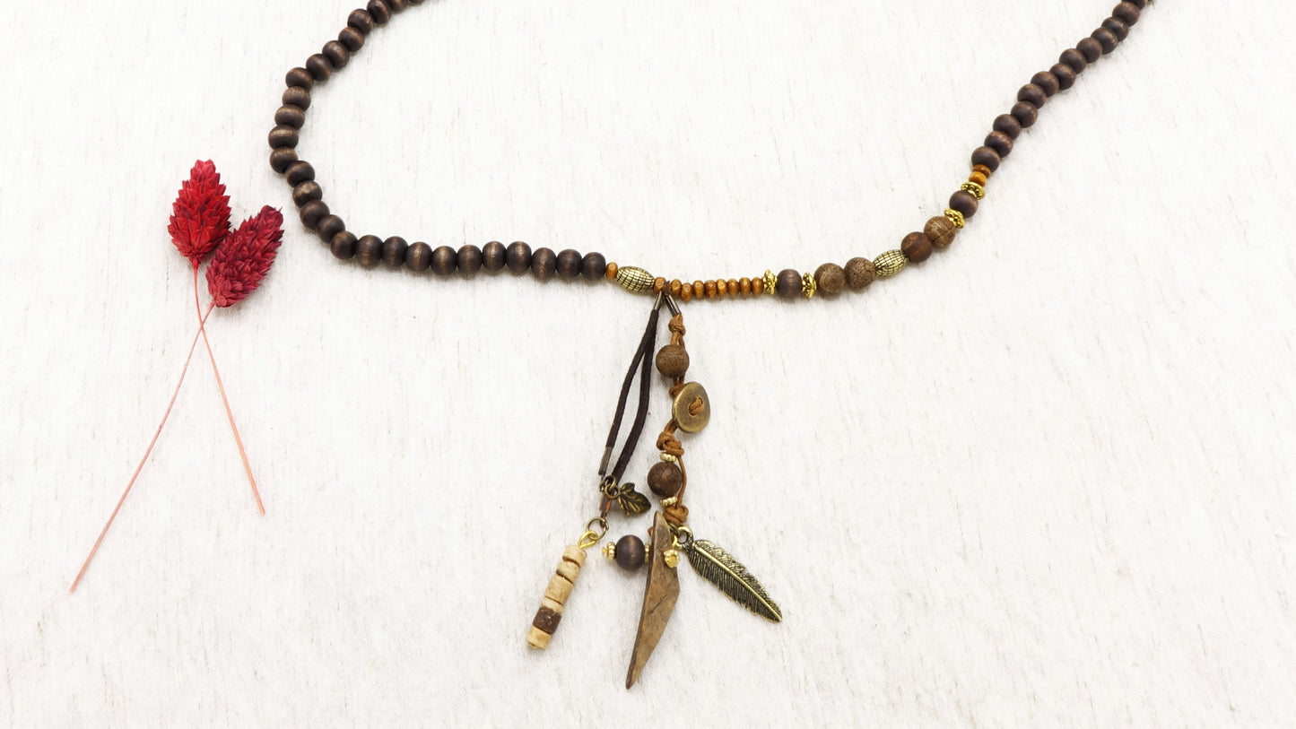 Beaded Long Tirbal Necklace