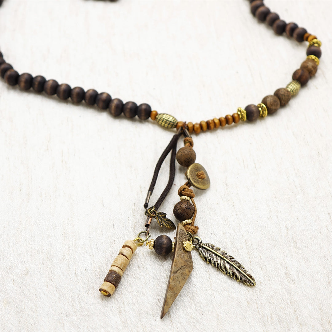Beaded Long Tribal Necklace