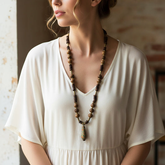 Handcrafted Beaded Long Necklace