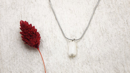Moonstone Crystal Stone Necklace with Stainless Steel Chain