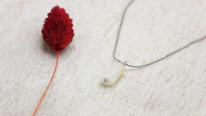 Moonstone Crystal Stone Necklace with Stainless Steel Chain