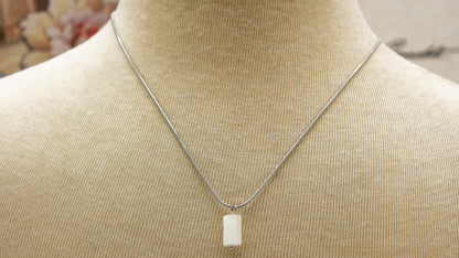 Moonstone Crystal Stone Necklace with Stainless Steel Chain