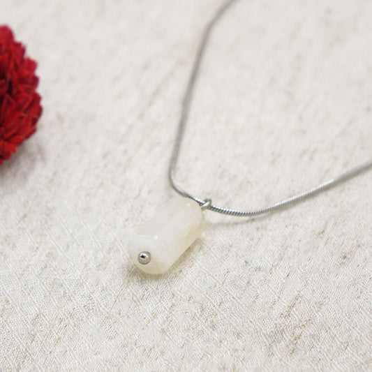 Moonstone Crystal Stone Necklace with Stainless Steel Chain