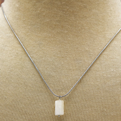 Moonstone Crystal Stone Necklace with Stainless Steel Chain