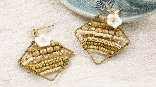 Boho Handwired Earrings - Floral - Verna Artisan Works