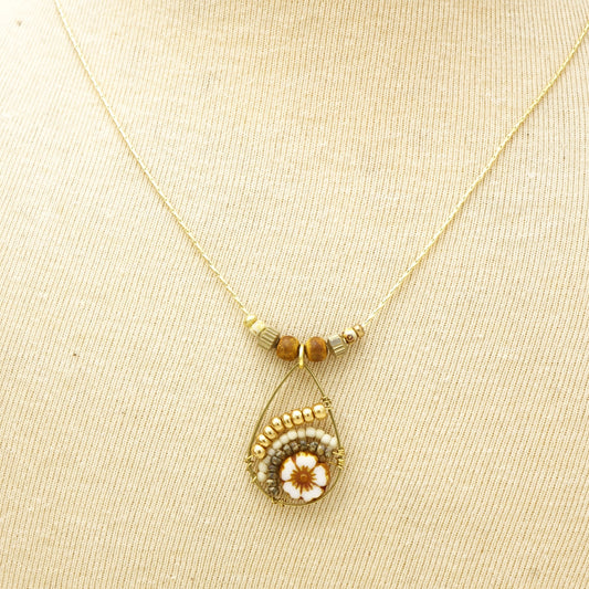 Boho Handwired Flower Necklace