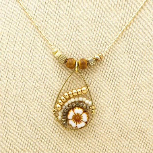 Boho Handwired Flower Necklace