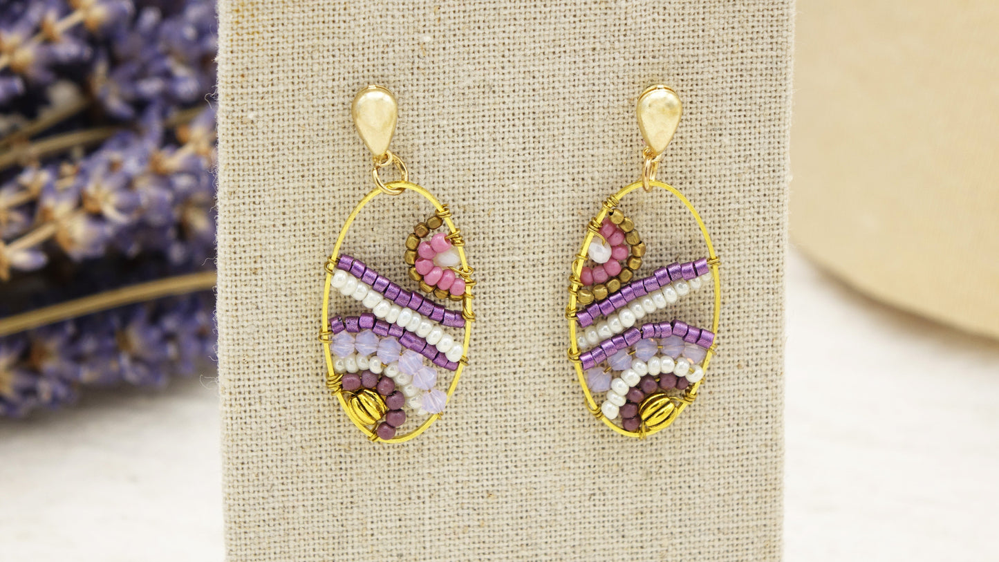Boho Handwired Earrings - Lavender