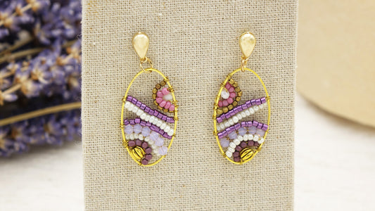 Boho Handwired Earrings - Lavender - Verna Artisan Works