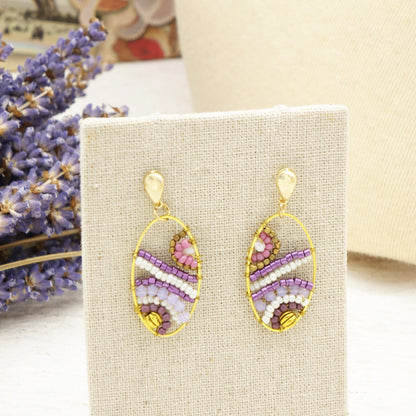 Boho Handwired Earrings - Lavender - Verna Artisan Works