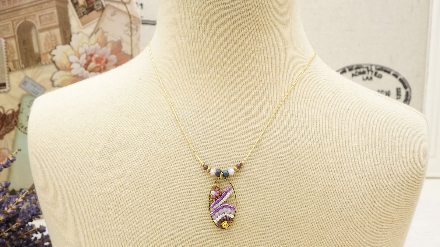 Boho Handwired Necklace - Lavender