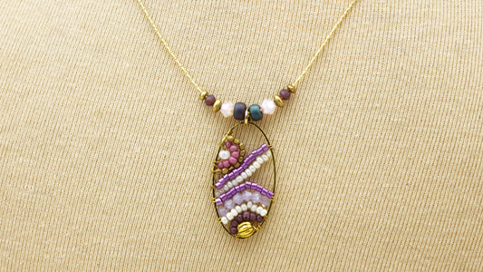 Boho Handwired Necklace - Lavender