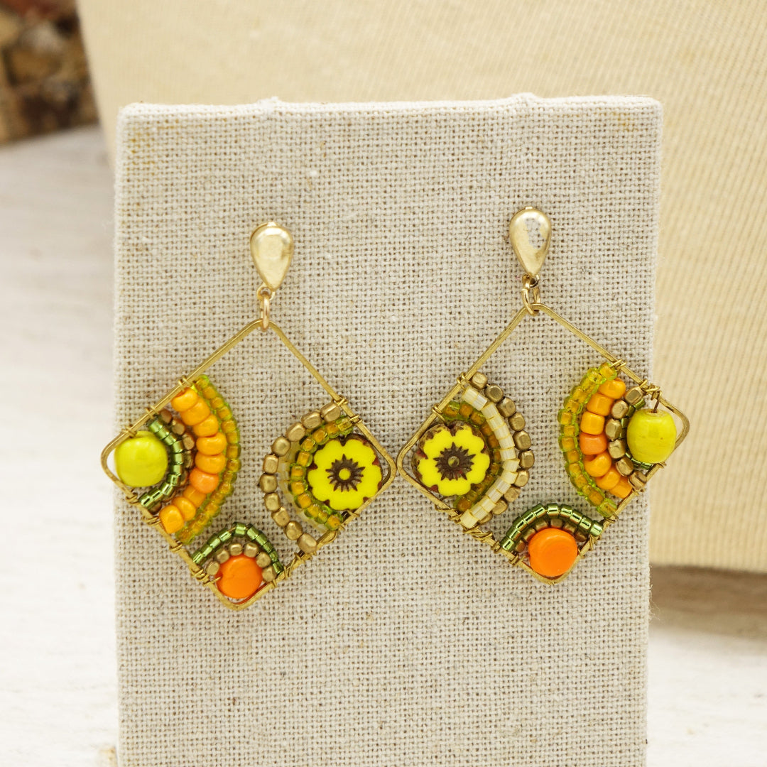 Boho Handwired Earrings - Citrus - Verna Artisan Works