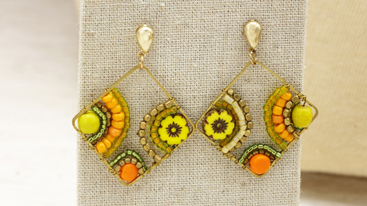 Boho Handwired Earrings - Citrus - Verna Artisan Works