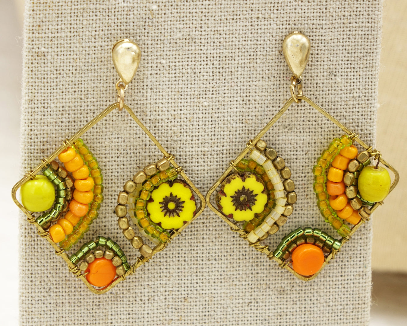 Boho Handwired Earrings - Citrus