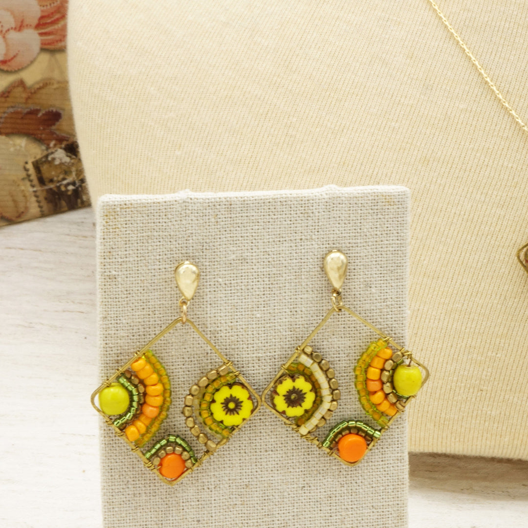 Boho Handwired Earrings - Citrus - Verna Artisan Works