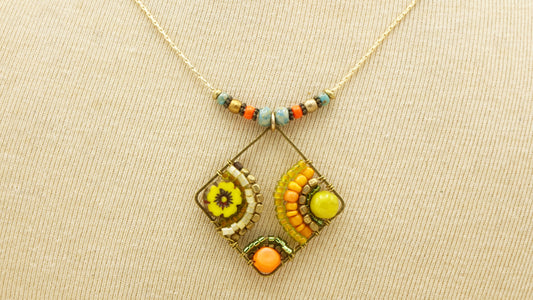 Boho Handwired Necklace - Citrus - Verna Artisan Works