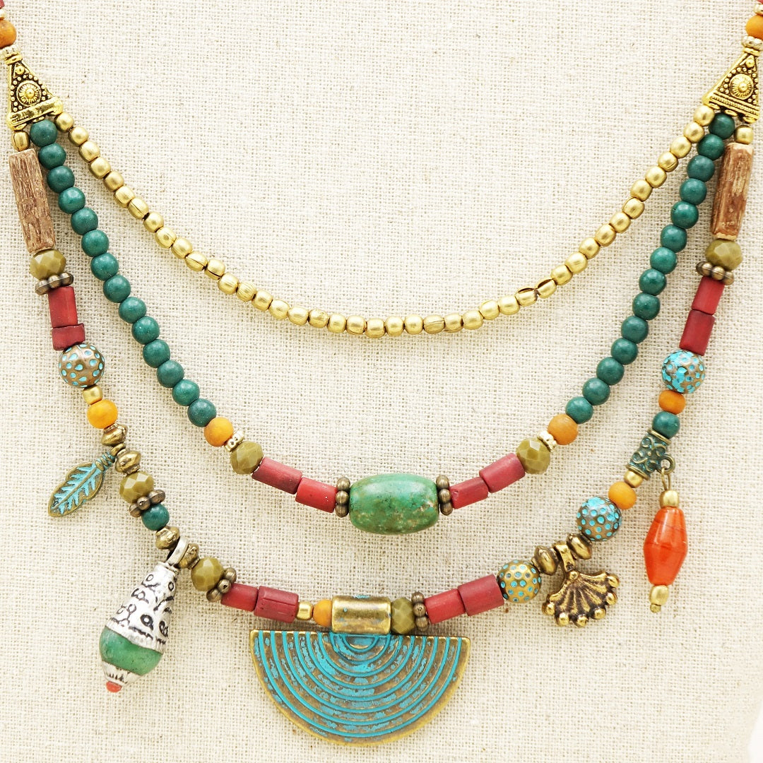 Triple Layered Turquoise Necklace
