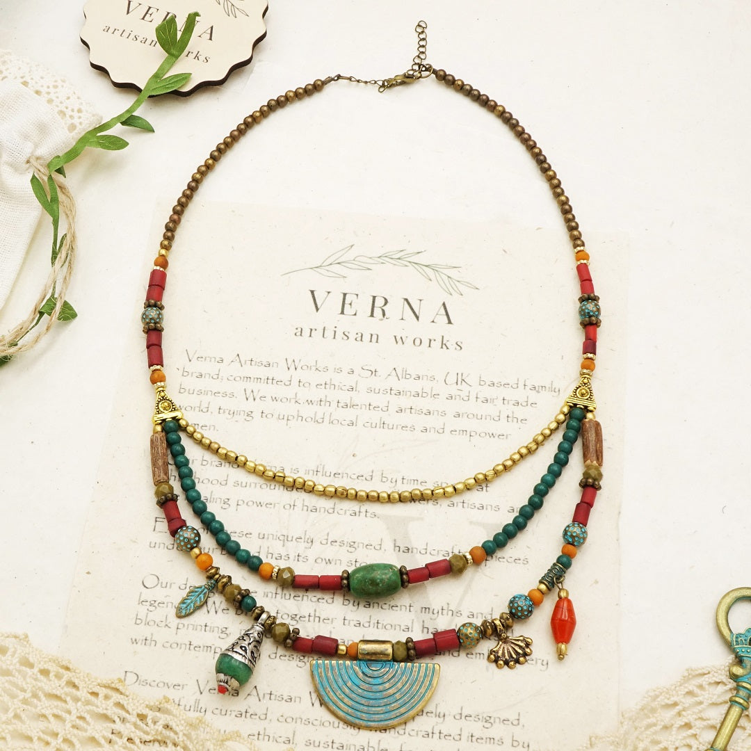 Triple Layered Turquoise Necklace