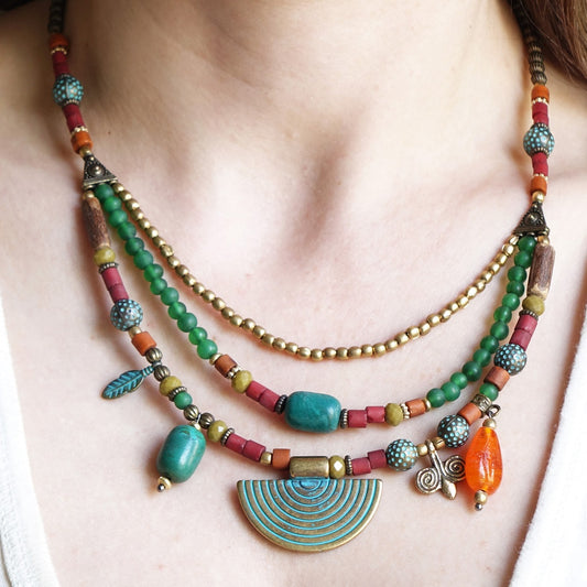 Triple Layered Turquoise Necklace