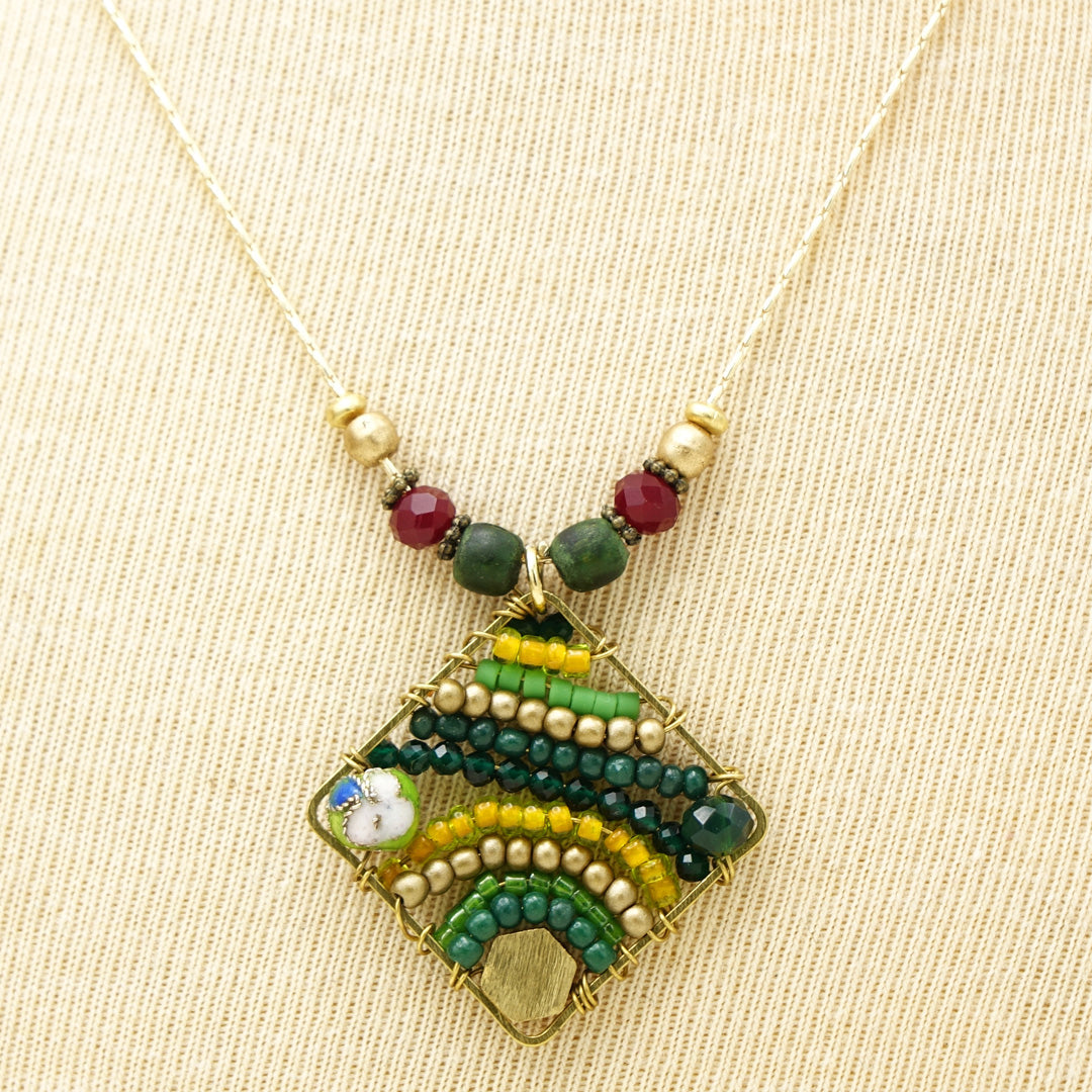 Boho Handwired Necklace - Forest