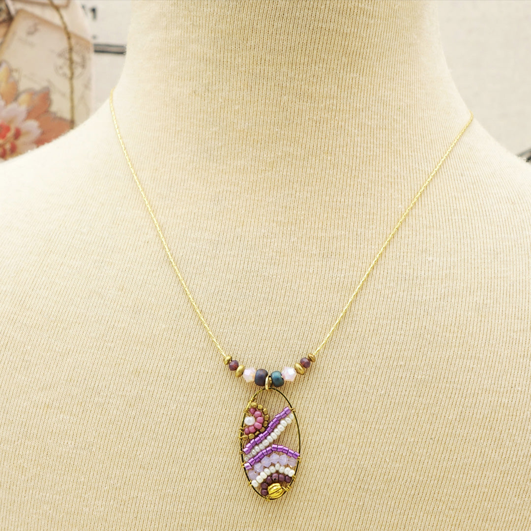 Boho Handwired Necklace - Lavender