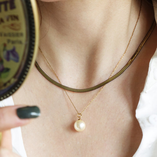 Pearl Layered Chain Necklace