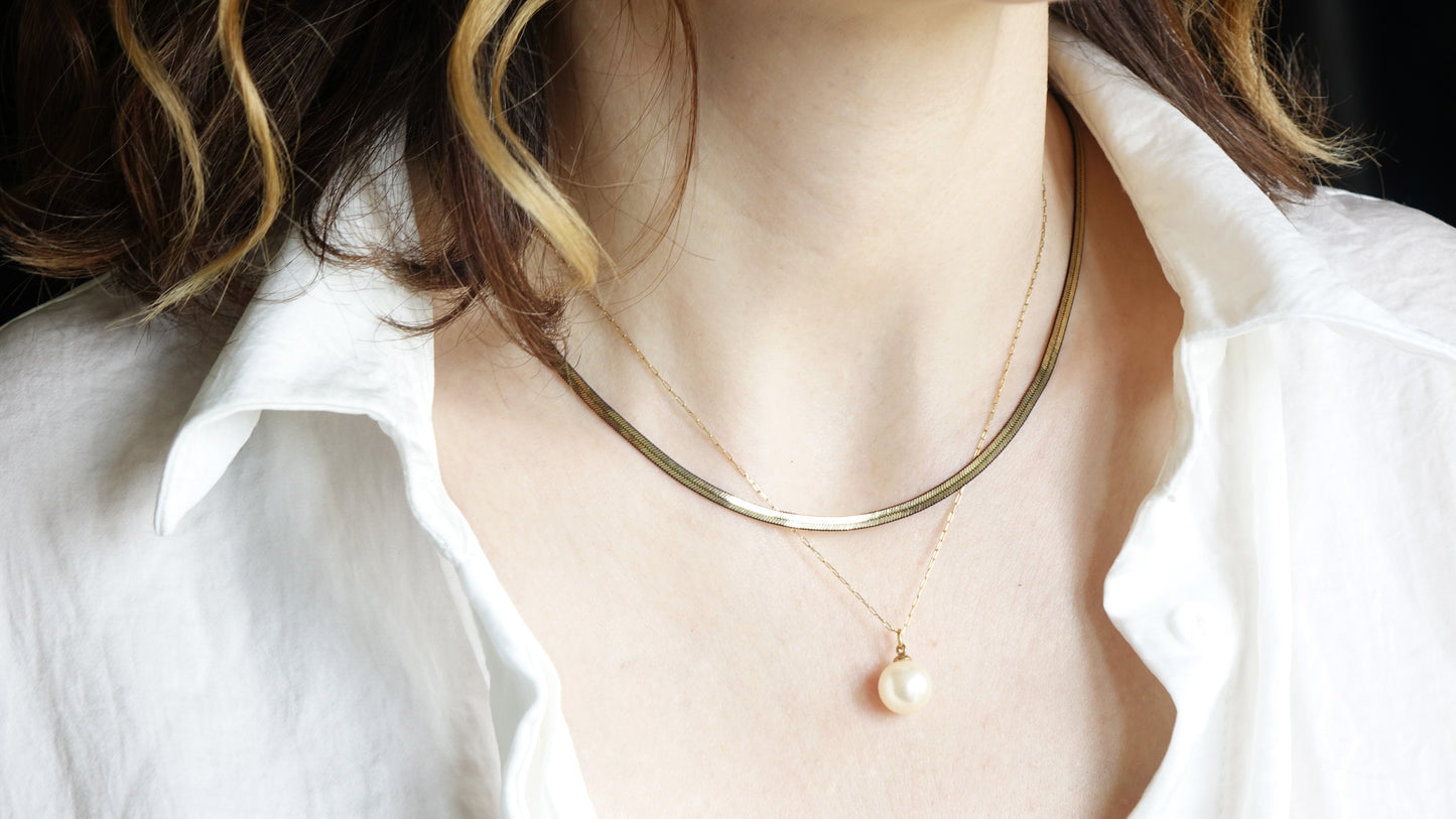Pearl Layered Chain Necklace