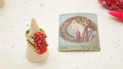 Murano-Style Millefiori Glass Rings – Assorted Band Designs | Wholesale Only