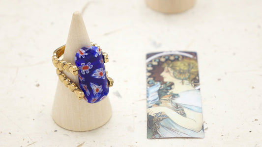 Murano-Style Millefiori Glass Rings – Assorted Band Designs | Wholesale Only