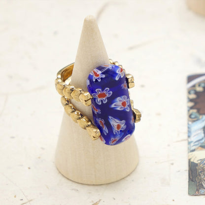 Murano-Style Millefiori Glass Rings – Assorted Band Designs | Wholesale Only