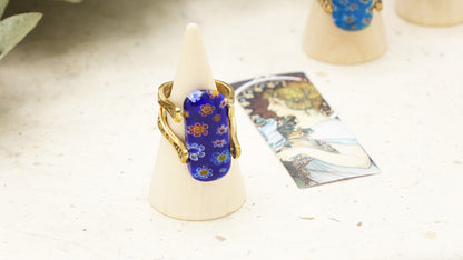 Murano-Style Millefiori Glass Rings – Assorted Band Designs | Wholesale Only