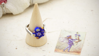 Murano-Style Millefiori Glass Flower Rings | Wholesale Listing