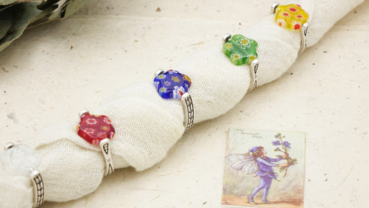 Murano-Style Millefiori Glass Flower Rings | Wholesale Listing