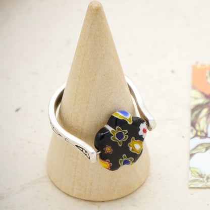 Murano-Style Millefiori Glass Flower Rings | Wholesale Listing