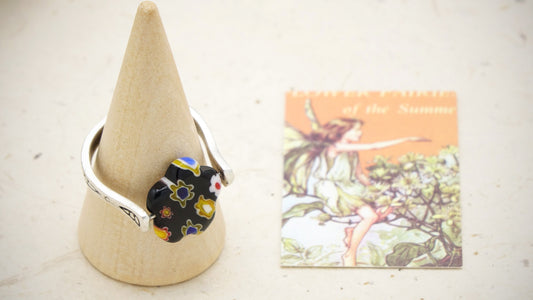 Murano-Style Millefiori Glass Flower Rings | Wholesale Listing