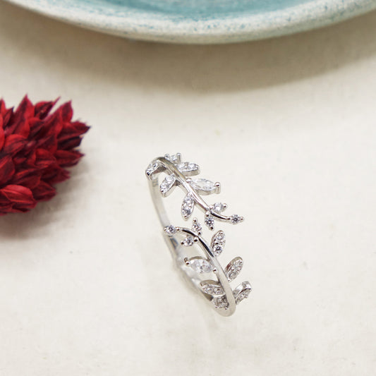Cubic Zirconia Leaf Rings - Verna Artisan Works