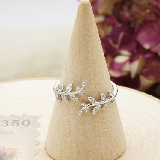 Cubic Zirconia Leaf Rings - Verna Artisan Works