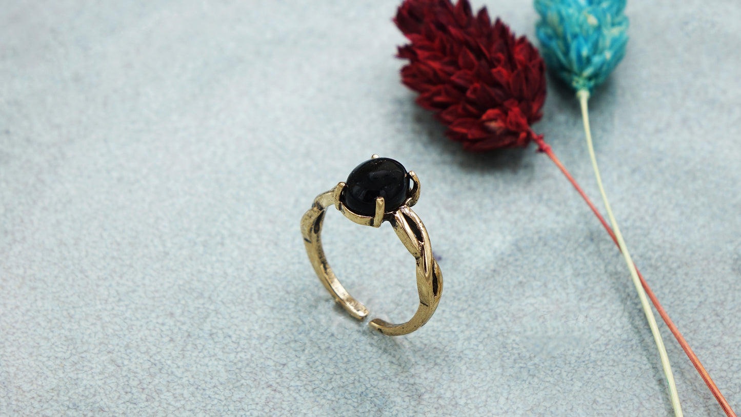 Onyx Crystal Stone Ring