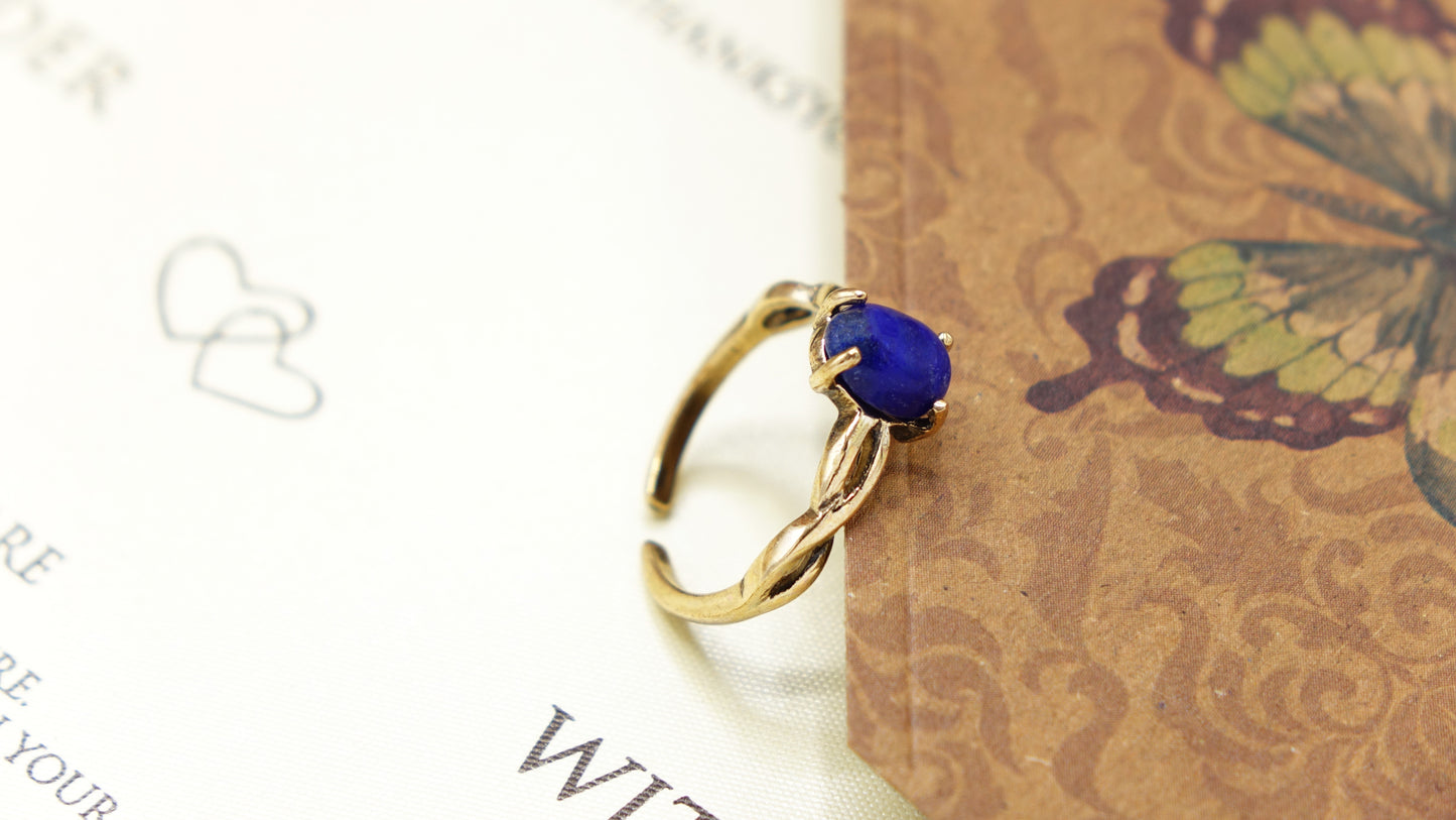 Lapis Lazuli Crystal Stone Ring