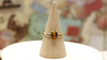 Tiger's Eye Crystal Stone Ring