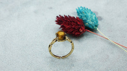 Tiger's Eye Crystal Stone Ring