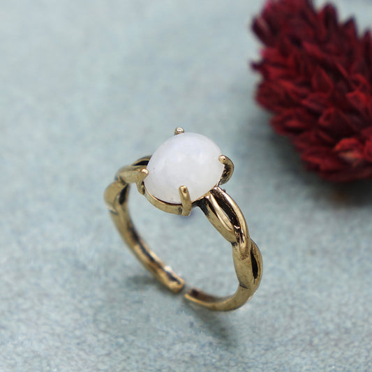 Moonstone Crystal Stone Ring